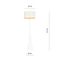Lampe sur pied Holstebro blanc avec abat-jour en métal doré 1x E27