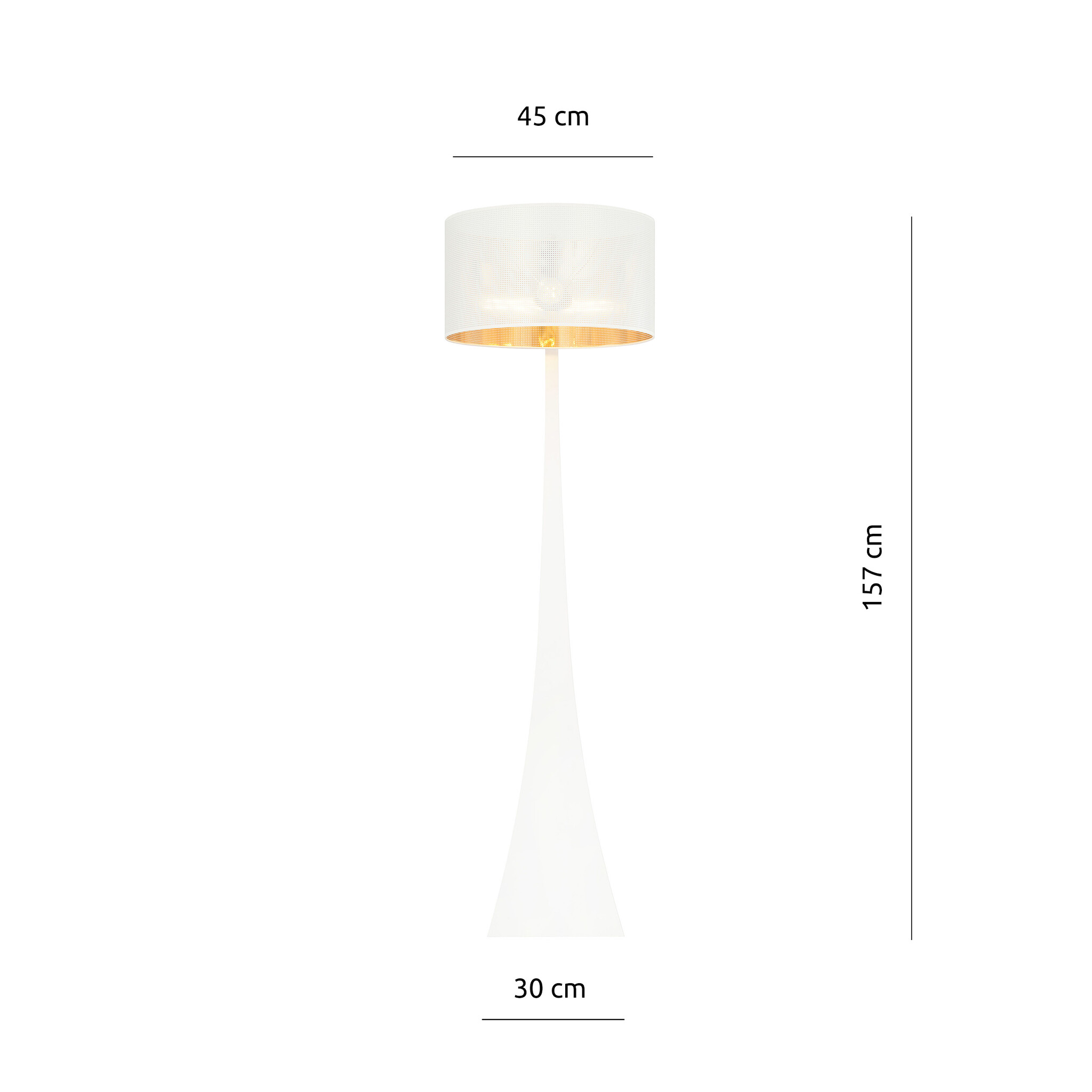 Comprar Lámpara pie Stand Up metal con pantalla textil blanca altura  regulable