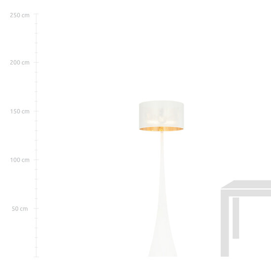 Emibig Emibig Holstebro lámpara de pie blanca con pantalla dorada 1x E27 - Iluminación elegante para cualquier interior