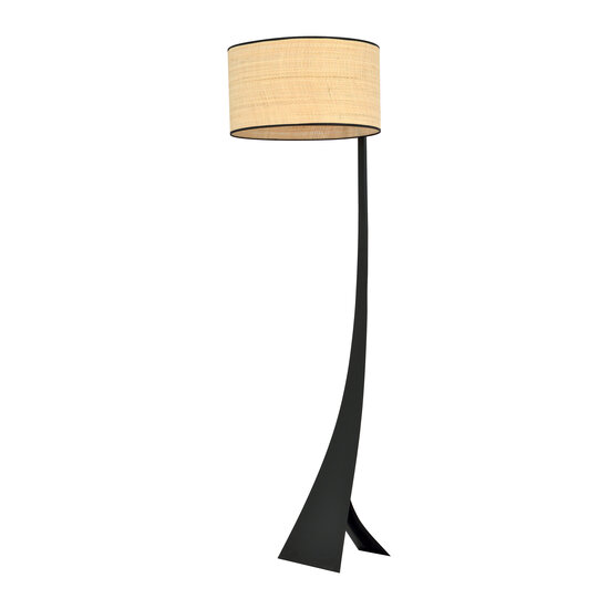 Emibig Emibig Lampe sur pied Holstebro noire avec abat-jour en textile 1x E27 - Éclairage élégant pour tous les espaces
