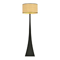 Holstebro black floor lamp with textile shade 1x E27