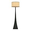 Lampadaire Holstebro noir avec abat-jour textile 1x E27