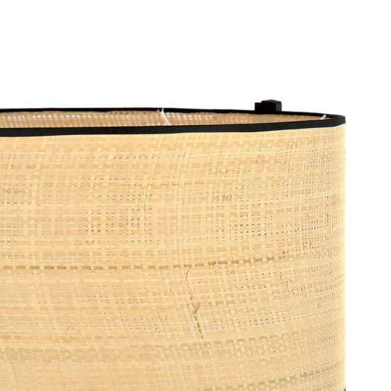 Holstebro black floor lamp with textile shade 1x E27