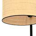 Holstebro black floor lamp with textile shade 1x E27