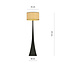 Lampadaire Holstebro noir avec abat-jour textile 1x E27