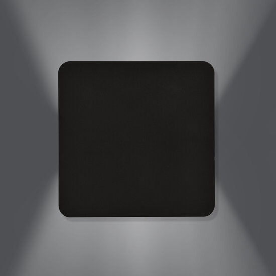 Applique Haderslev noire carrée avec connexion G9
