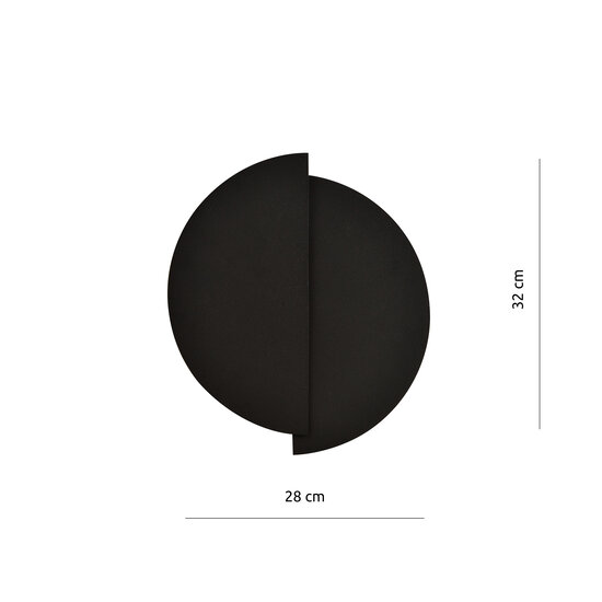 Haderslev 2 aplique semicircular negro con conexión G9