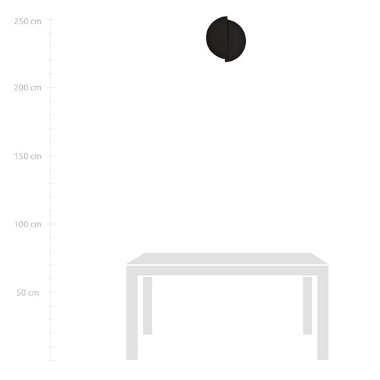 Haderslev 2 half round black wall lamp with G9 connection