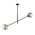 Emibig Emibig Lámpara colgante Kalundborg negra con 2 vidrios ahumados E14 - Iluminación perfecta para interiores modernos