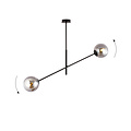 Kalundborg hanging lamp black with 2 smoked E14 glasses