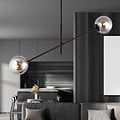 Emibig Hängelampe Kalundborg schwarz mit 2 rauchfarbenen E14-Gläsern - Perfekte Beleuchtung für moderne Innenräume