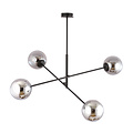 Kalundborg medium hanging lamp black with 4 smoked E14 glasses