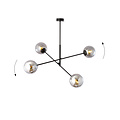 Lampe à suspension Kalundborg moyenne noire avec 4 verres E14 fumés