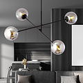 Emibig Emibig Kalundborg mittelgroße Hängelampe schwarz mit 4 rauchfarbenen E14-Gläsern - Ideal für eine gemütliche Atmosphäre in Ihrem Zuhause
