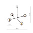 Emibig Emibig lámpara colgante mediana negra Kalundborg con 4 cristales ahumados E14 - Ideal para crear una atmósfera acogedora en tu hogar