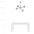 Emibig Emibig Kalundborg medium hanging lamp black with 4 smoked E14 glasses - Ideal for creating a cozy atmosphere in your home