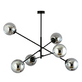 Emibig Emibig Lampe suspendue grande Kalundborg noire avec 6 verres fumés E14 - Éclairage idéal pour chaque espace