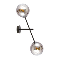 Applique Kalundborg avec 2 ampoules en verre noir E14