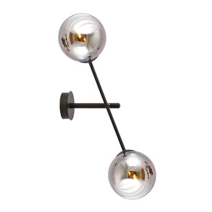 Kalundborg wall lamp with 2 black glass bulbs E14