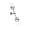 Emibig Emibig Lámpara de pared Kalundborg con 2 bombillas de vidrio negro E14 - Ideal para crear un ambiente acogedor en cualquier habitación