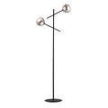 Kalundborg black floor lamp with 2 smoked E14 glasses