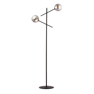 Kalundborg black floor lamp with 2 smoked E14 glasses