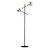 Kalundborg black floor lamp with 2 smoked E14 glasses