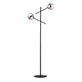 Kalundborg black floor lamp with 2 smoked E14 glasses