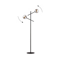Kalundborg black floor lamp with 2 smoked E14 glasses