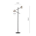 Emibig Emibig Kalundborg black floor lamp with 2 smoked E14 glasses - Ideal for creating a cozy atmosphere in your home