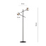 Emibig Emibig Kalundborg zwarte vloerlamp met 2 glazen gerookt E14 - Perfecte sfeerverlichting voor jouw interieur