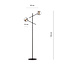 Kalundborg black floor lamp with 2 smoked E14 glasses