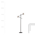 Kalundborg black floor lamp with 2 smoked E14 glasses