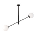 Emibig Emibig Hedensted hanglamp zwart met 2 witte glazen E14 - Perfect voor een stijlvolle inrichting