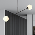 Lampe à suspension Hedensted noire avec 2 verres blancs E14