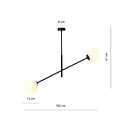 Emibig Emibig Lámpara colgante negra con 2 cristales blancos E14 - Ideal para interiores elegantes
