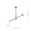 Lampe à suspension Hedensted noire avec 2 verres blancs E14