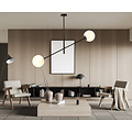 Lampe à suspension Hedensted noire avec 2 verres blancs E14