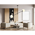 Lampe à suspension Hedensted noire avec 2 verres blancs E14