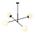 Lampe à suspension Hedensted moyenne noire avec 4 ampoules en verre de lait E14