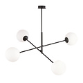 Hedensted medium hanging lamp black with 4 milk glass bulbs E14