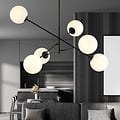 Emibig Emibig Hedensted gran lámpara colgante negra con 6 vidrios blancos E14 - Iluminación ideal para cualquier espacio