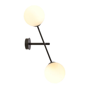 Emibig Applique Hedensted avec 2 boules en verre rond blanches E14
