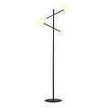 Hedensted zwarte vloerlamp met 2 witte glazen E14