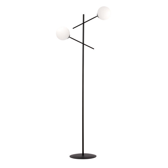 Emibig Emibig Hedensted lámpara de pie negra con 2 cristales blancos E14 - Ideal para crear un ambiente moderno