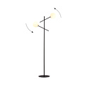 Hedensted zwarte vloerlamp met 2 witte glazen E14