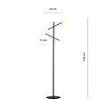 Hedensted zwarte vloerlamp met 2 witte glazen E14