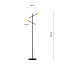 Hedensted black floor lamp with 2 white glasses E14