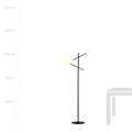 Hedensted zwarte vloerlamp met 2 witte glazen E14