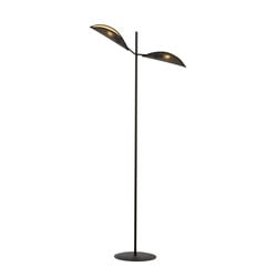 Emibig Skanderborg floor lamp black and gold with metal falling leaves 2x E14